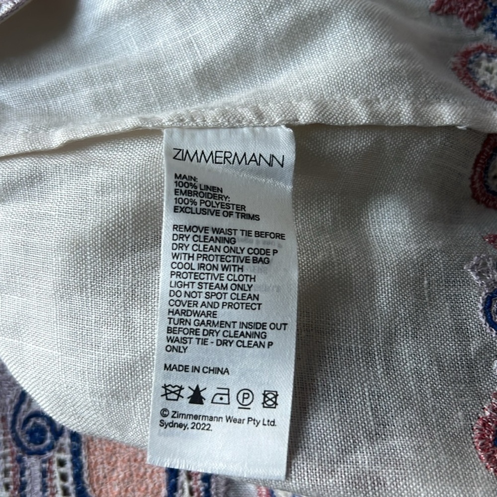 ZIMMERMANN Devi Embroidered Wrap Dress sz 1 NWT 1150$ - Picture 13 of 13